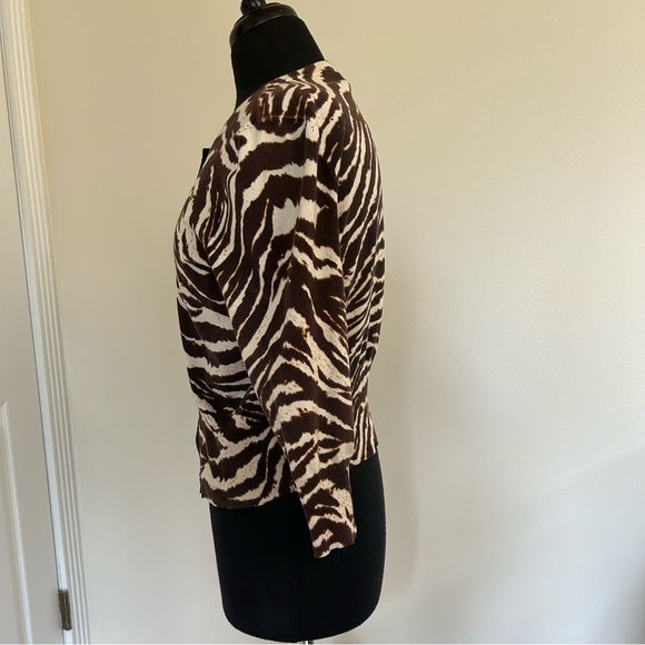 Jones New York Sports Petite animal print cardigan - Picture 9 of 10